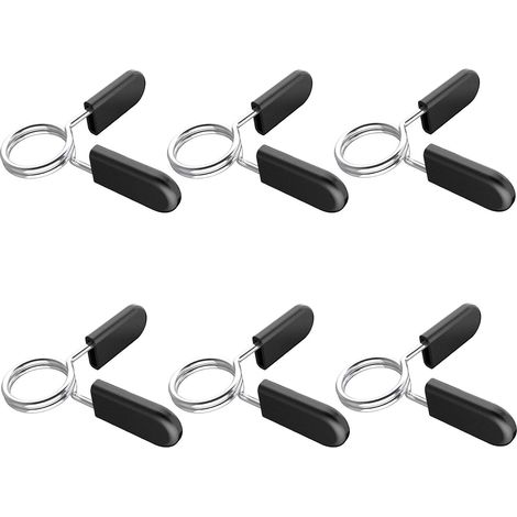 Pinces À Ressort pour Poids Haltères, Barre d'Haltères Verrouillage Colliers à Ressort Stop Disque À Ressort, Lot de 6 (1/4)