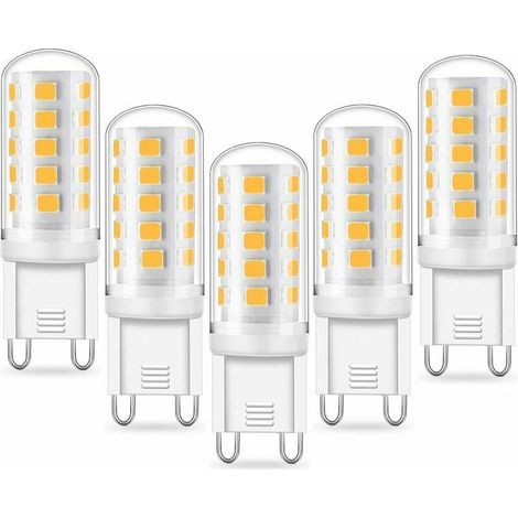 Ampoule LED G9 5W, Equivalent 40W , Blanc Froid 6000K, 220-240V, 360° angle de faisceau,NON-Dimmable， Pack de 5