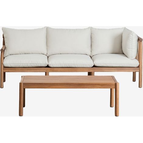 Set da giardino con divano 3 posti e tavolino in legno di acacia Melvin SKLUM (1/5)