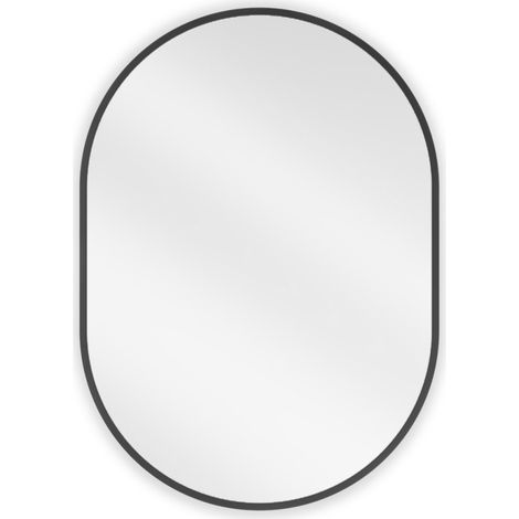 Miroir de salle de bain ovale Mexen Loft 70 x 50 cm, cadre noir - 9851-070-050-000-70 (1/5)