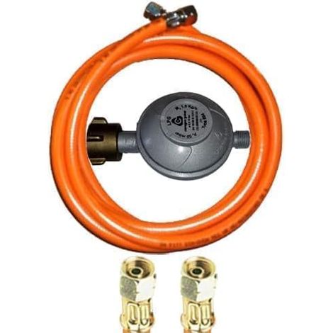 1 Régulateur De Pression 50 Mbar, Tuyau Gaz Propane PVC 200 Cm, Raccord Gauche 1/4", Pour Camping Barbecue