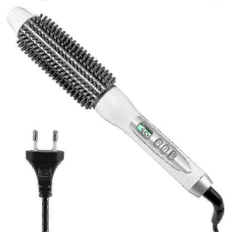 Brosse à cheveux chauffante en céramique anionique avec prise UE 32 mm, écran LCD, rouleau ondulateur rond (1/5)