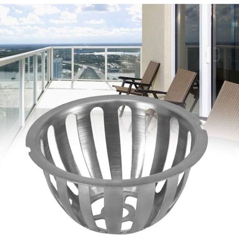 SABIR 2 pièces crépine de Filtre en Acier Inoxydable arrête Les graines de Feuilles et Autres débris Drain de Sol de gouttière pour Balcon de Jardin(100 MM) (1/4)