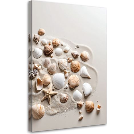 Tableau déco Coquillages plage nature beige 60x90 (1/4)