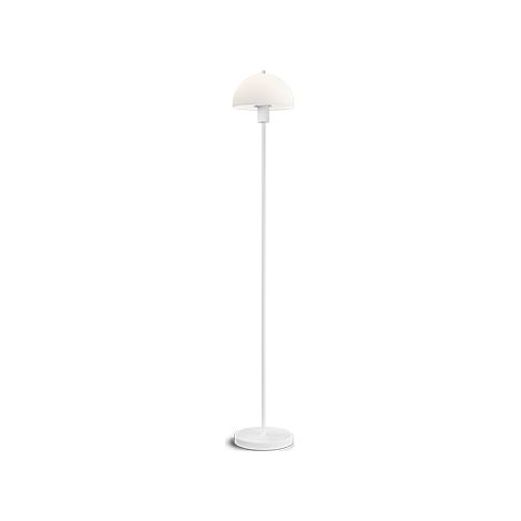 Vienda Lampadaire Blanc, Verre Opale, Interrupteur Sur Cordon 1x E14