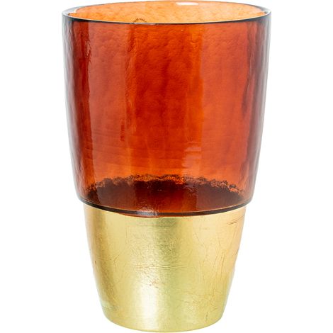 Vase Glass Braun/Golden ° 19x28,5 cm SocLe: ° 11,5 cmpour alle Stile, um dem Haus eine Note zu verleihen