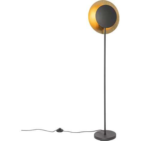 Art Deco Floor Lamp Black with Gold - Emilienne