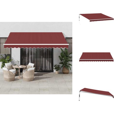 The Living Store Auvent rétractable automatique bordeaux 400x300 cm - Protection solaire (1/5)