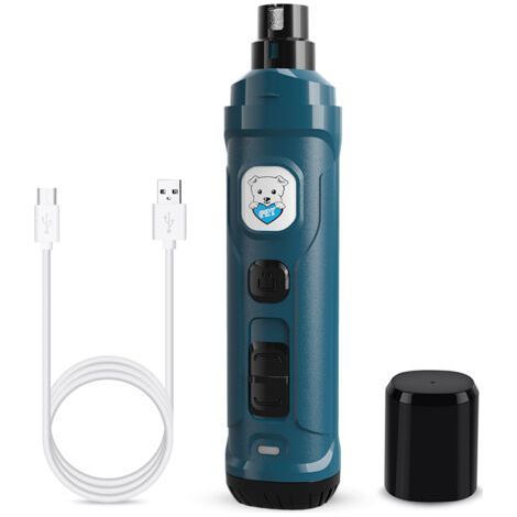 Coupe-ongles pour chiens avec 2 lumières LED - Coupe-ongles électrique puissant à 2 vitesses pour chiens et chats, professionnel, silencieux et indolore (1/5)