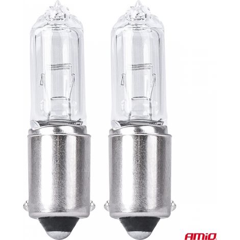 Ampoules halogènes H21W 12V 21W BAY9S blanches, lot de 2, blister amio-03357 (1/3)