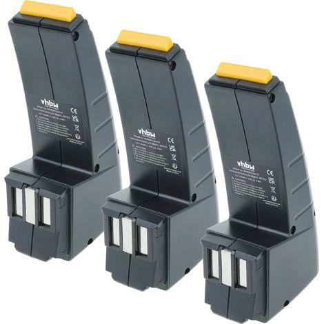 vhbw 3x batteria compatibile con Festo / Festool CCD12, C12GG, C12DUO, C12CE-NC-C45-Plus, CCD12ES utensile elettrico (2100 mAh, NiMH, 12 V)