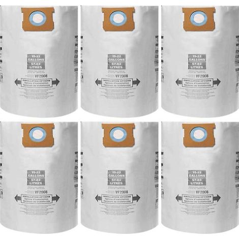 6er-Pack Shop-Vac 9066300 Staubsaugerbeutel, Original Typ G, 15–22 Gallonen – AquaForge (1/5)