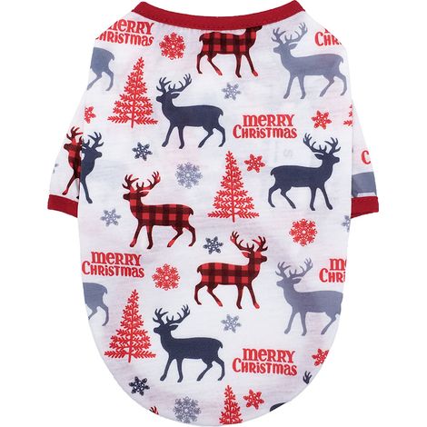 Chemise Pour Chien - T-Shirt Noël Respirant - Vêtement Imprimé Pour Petit Chien Et Chat - Taille S (1/5)