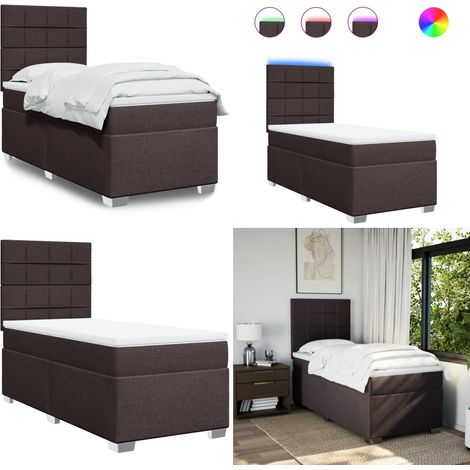 Boxspringbett mit Matratze Dunkelbraun 100x200 cm Stoff - Boxspringbett - Doppelbett - Bettenrahmen - Lattenrost - Matratze - Home & Living (1/5)