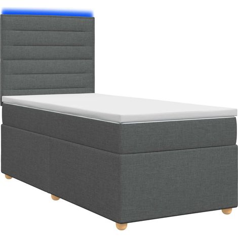 Maison Exclusive - Letto box spring con materasso Grigio Scuro 100 x 200 cm (1/5)