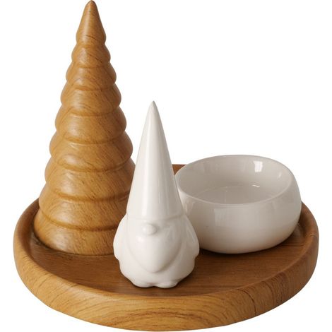 Teelichthalter AMIRA mit Tannenbaum, Ø 13 cm (1/5)