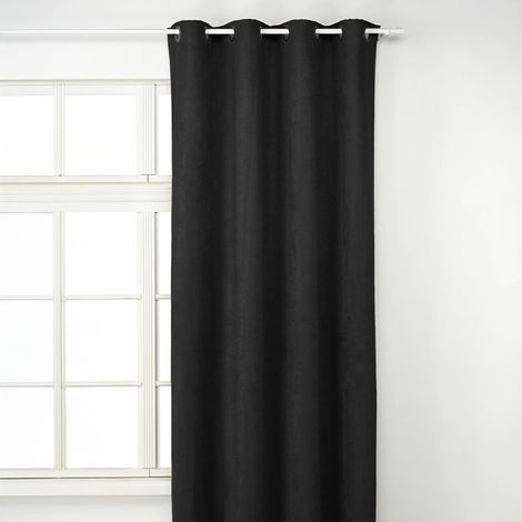 Rideau Uni  - Effet Suédine Noir 145x260 cm (1/2)