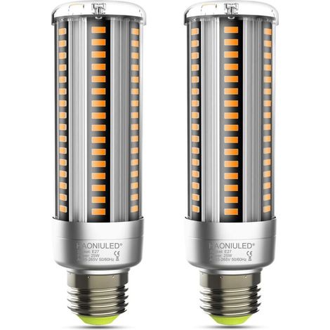Ampoule LED E27 25 W, blanc chaud 2 700 K, angle de 360 °, non variable, sans scintillement, ampoule LED E27 en forme de maïs, lot de 2 (1/5)