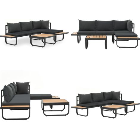 2-tlg. Garten-Ecksofa-Set mit Auflagen Aluminium WPC - Sofagarnitur - Gartenmöbel - Outdoor Möbel - Lounge Set - Aluminium Gartenmöbel - Home & Living (1/5)