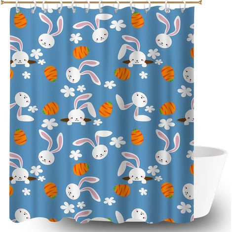 Kit rideau de douche en polyester 180x180 Évasion cache baignoire pour délimiter l’espace dans une salle de bain ouverte (1/5)