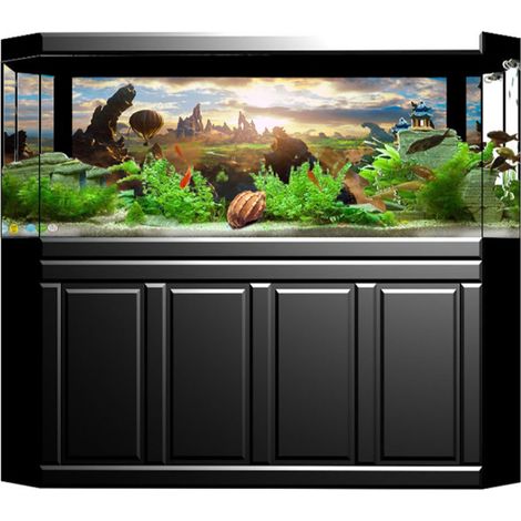 Poster de fond décoratif, peinture, autocollant en PVC, image de paysage pour aquarium. (1/5)