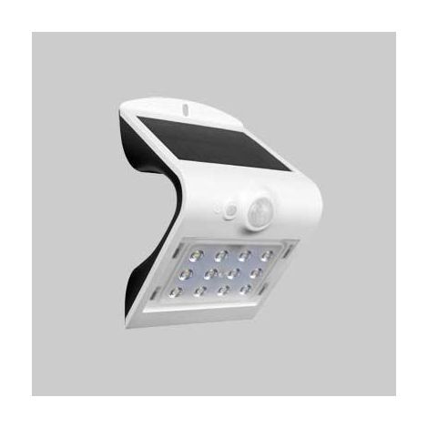 Applique a led con pannello solare e sensore arcadia 3w - 200lm - 6000k - colore bianco