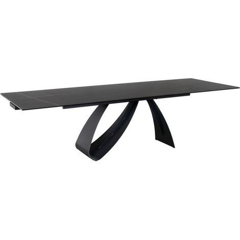 Table a manger noire design en céramique et verre trempé Justine (1/5)