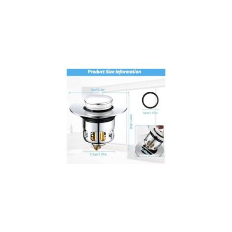 2 pezzi 4 guarnizioni Tappo di scarico universale per lavandino a scomparsa Filtro per scarico lavandino Anti-intasamento Tappo per lavandino Filtro per capelli Anti-odore - Crezuo