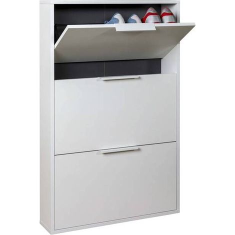 SCARPIERA 3 RIBALTE SLIM CM. 65X15X105 H BIANCO