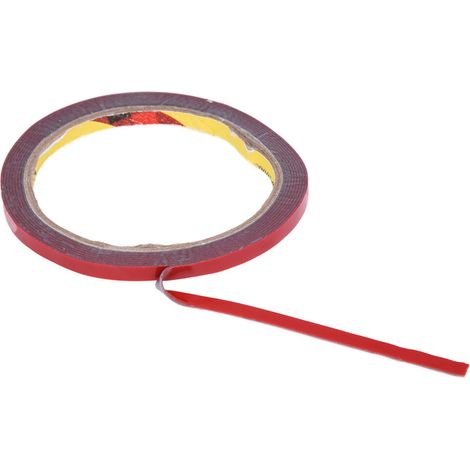 Rollo de 20 cintas adhesivas de espuma de doble cara ultra resistentes y permanentes para automóviles, color rojo, 6 mm x 3 metros.