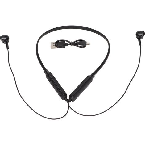 Casque Bluetooth IPX7 étanche antibruit basses profondes écouteur sport flexible noir (1/5)