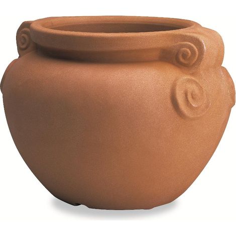 Cache Pot Liscio con manici in resina Anticato