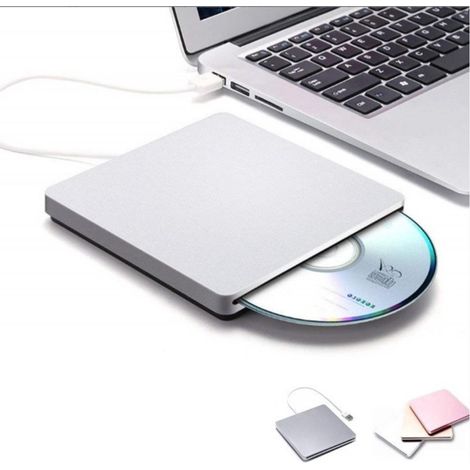 Connecteur pour lecteur DVD - Super Drive USB 2.0 - avec adaptateur USB-C - Argent (1/5)