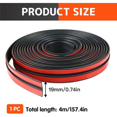 Joint d'étanchéité de 4 m pour pare-brise - joint en caoutchouc pour pare-brise de voiture - bandes d'étanchéité en forme de T pour portières de voiture et camion - décoration de vitres - 19 mm de lar (1/5)