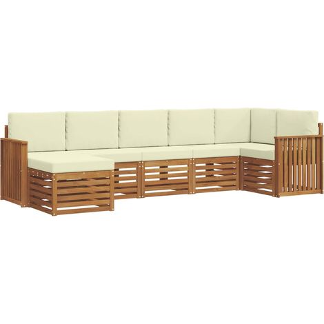 Outdoor Sofa Set 7 pcs Natural and Cream vidaXL (1/5)