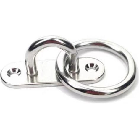 2pcs Stainless Steel Pad Eye Plate High Strength Highly Polished Heavy Duty Pad Eye Plate with Round Rings for Marine 5MM (1/5)