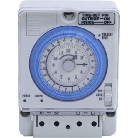 Horloge quotidienne analogique Commutateur de minuterie mécanique Commutateur d'heure,Horloge Piscine