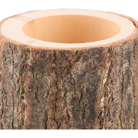 Lot de 3 supports à bougies en bois pour thé lumineux, idéal pour mariage rustique, fête d'anniversaire ou décoration de vacances.