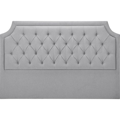 Tête de lit capitonnée 170 cm - Tissu - Gris clair - JOHENE