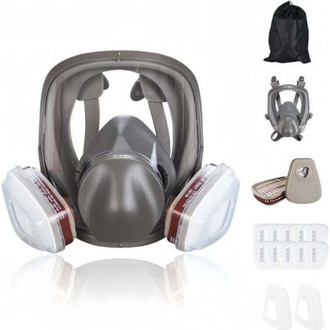 Masque respiratoire, masque de protection pour la poussière de sécurité, protection du visage, masque à gaz avec filtre, pour peinture, poussière et formaldéhyde, ponçage, polissage (1/4)