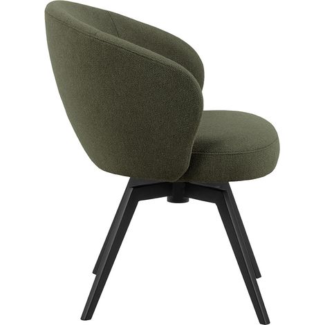 Darlene chaise de salle à manger avec accoudoirs tissu vert. (1/5)
