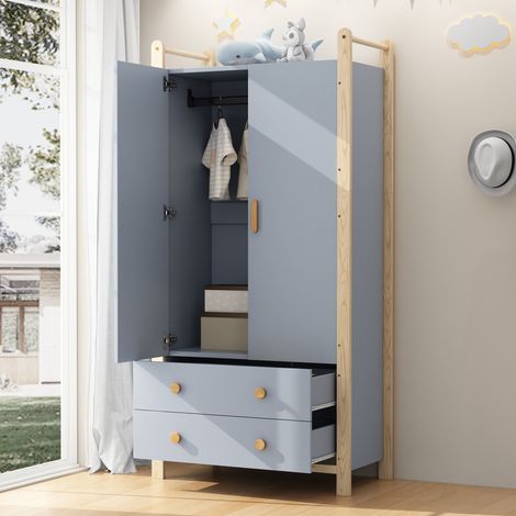 Schrank Aufbewahrung 90x45x180 cm mit Schubladen OKMYHOME (1/5)