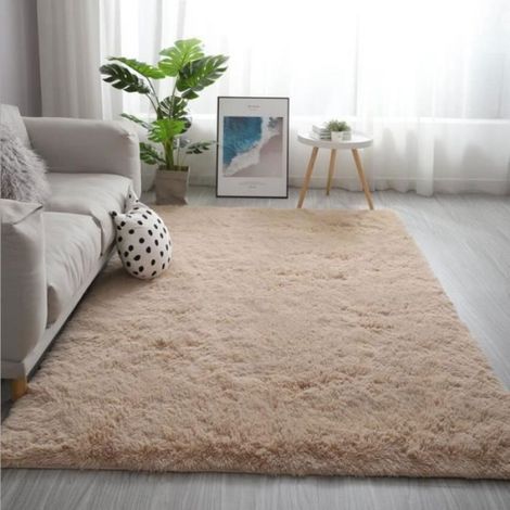 Tapis de Salon Doux Shaggy - Beige foncé - 120 x 160 cm