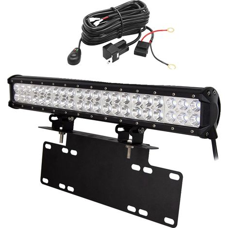 Barra de luz LED todoterreno, 126 W de brillo, diseño de haz combinado, cable de soporte. (1/2)