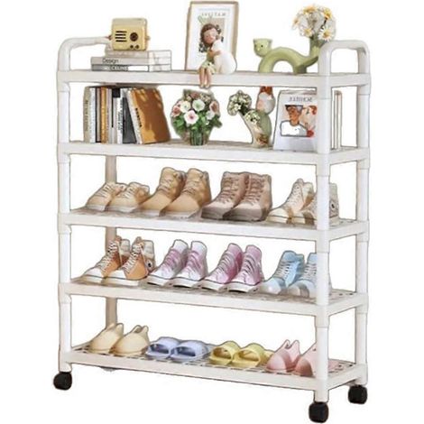 Einfaches Schuhregal aus Kunststoff, herausnehmbarer Schuhschrank hinter der Tür, multifunktionales Ablagefach (1/5)