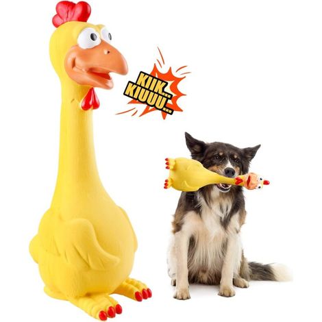 Interactive Dog Toy, Squeaky Chew Toy, Dog Accessories Games, Chicken Christmas Gift for Large Puppy Pet