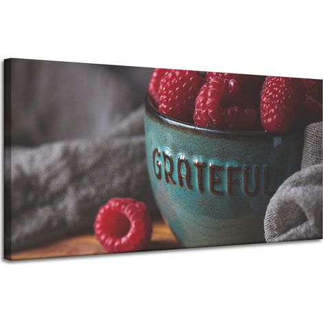 Leinwanddruck „Küchenschüssel mit Himbeeren“, 120 x 60 cm