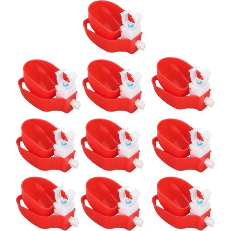 10 Abreuvoirs Automatiques pour Poulets, Réservoir d'Eau Volaille avec Filet, Alimentateur pour Poussins, Canards, Oies, Dindes et Lapins (1/5)
