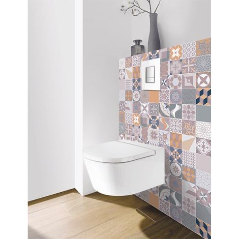 Panneau mural Decofast - Vintage - pour habillage Bâti-support - 1500 x 1200 x 3 mm - Patchwork parme - Lazer (1/2)