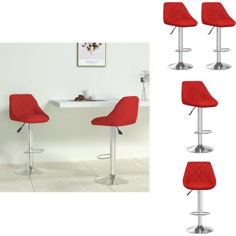 Tabourets de bar lot de 2 rouge bordeaux similicuir - Tabouret De Bar - Tabourets De Bar - Chaise De Comptoir - Chaises De Comptoir (1/5)